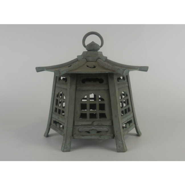 Japanse antieke metalen lantaarn Kumori Tsuridōrō 27 cm