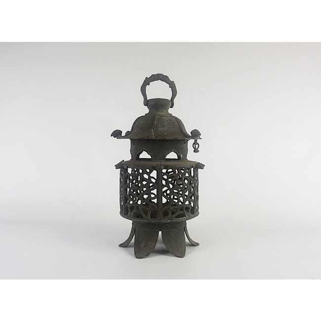 Japanische antike Metalllaterne Ryūmai Tsuridōrō 39 cm