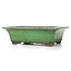 Rectangular green bonsai pot by Shuhou - 315 x 250 x 100 mm