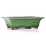 Rectangular green bonsai pot by Shuhou - 315 x 250 x 100 mm