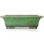 Rectangular green bonsai pot by Shuhou - 315 x 250 x 100 mm