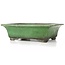 Rectangular green bonsai pot by Shuhou - 315 x 250 x 100 mm