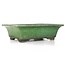 Rectangular green bonsai pot by Shuhou - 315 x 250 x 100 mm