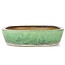 Rectangular green bonsai pot by Shuhou - 352 x 260 x 65 mm