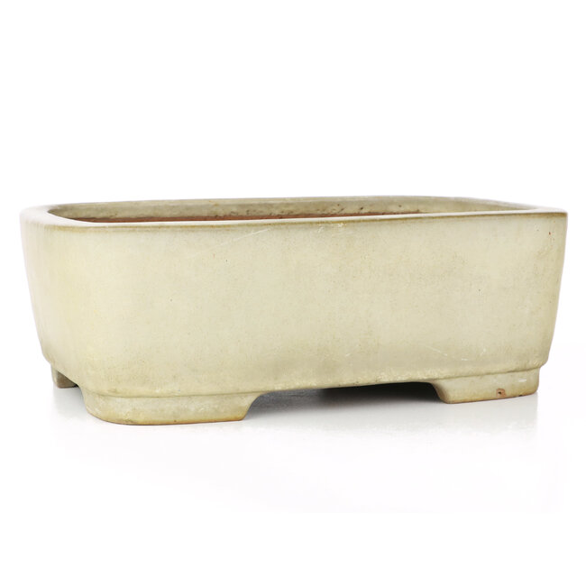 Pot à bonsaï rectangulaire beige par Yamafusa - 317 x 240 x 113 mm