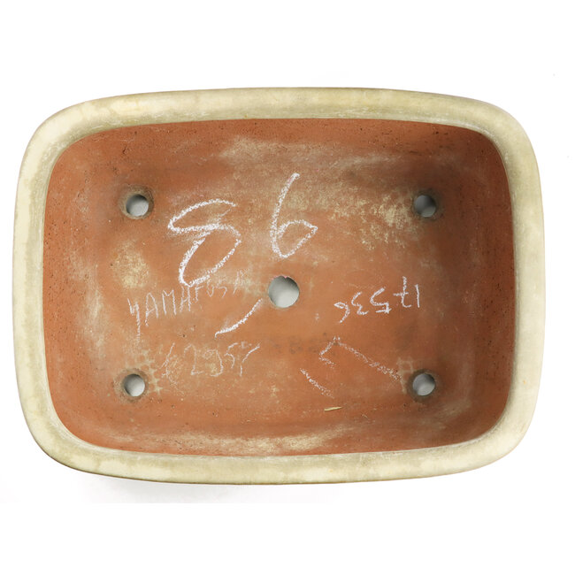 Pot à bonsaï rectangulaire beige par Yamafusa - 317 x 240 x 113 mm