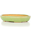 Pot à bonsaï vert ovale par Hattori - 127 x 92 x 22 mm
