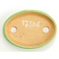 Pot à bonsaï vert ovale par Hattori - 127 x 92 x 22 mm