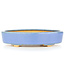 Ovale blaue Bonsaischale von Hattori - 130 x 95 x 30 mm