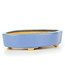 Ovale blaue Bonsaischale von Hattori - 130 x 95 x 30 mm