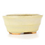 Oval beige bonsai pot by Hattori - 108 x 91 x 48 mm