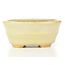 Oval beige bonsai pot by Hattori - 108 x 91 x 48 mm