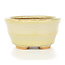 Oval beige bonsai pot by Hattori - 108 x 91 x 48 mm