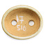 Ovale beige Bonsaischale von Hattori - 108 x 91 x 48 mm