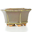 Pot à bonsaï hexagonal beige verdâtre de Hattori - 91 x 81 x 50 mm