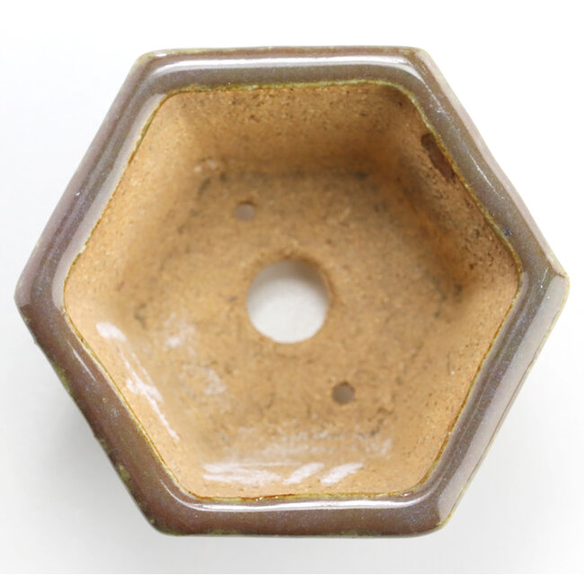 Pot à bonsaï hexagonal violet par Hattori - 91 x 81 x 50 mm