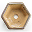 Hexagonal purple bonsai pot by Hattori - 91 x 81 x 50 mm