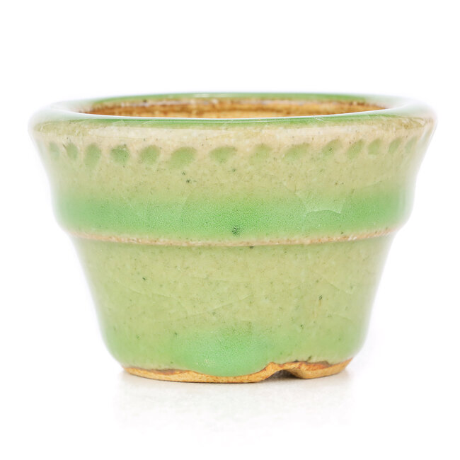 Maceta de bonsái verde redonda de Hattori - 65 x 65 x 43 mm