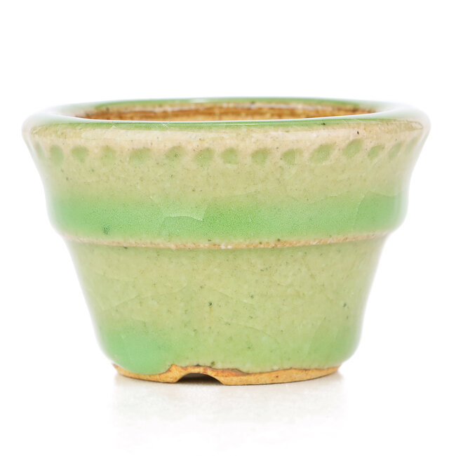 Pot à bonsaï rond vert par Hattori - 65 x 65 x 43 mm