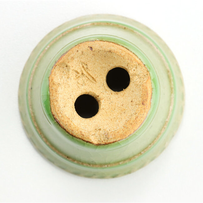 Ronde groene bonsaipot van Hattori - 65 x 65 x 43 mm