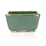 Square green bonsai pot by Hattori - 92 x 94 x 51 mm