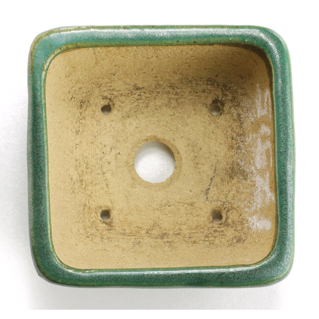 Vaso per bonsai quadrato verde di Hattori - 92 x 94 x 51 mm