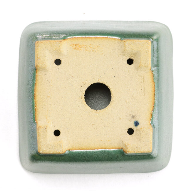 Vierkante groene bonsaipot van Hattori - 92 x 94 x 51 mm