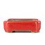 Pot à bonsaï rectangulaire rouge par Terahata Satomi Mazan - 70 x 57 x 20 mm