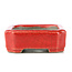 Maceta de bonsái roja rectangular de Terahata Satomi Mazan - 70 x 57 x 20 mm