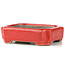 Pot à bonsaï rectangulaire rouge par Terahata Satomi Mazan - 70 x 57 x 20 mm