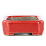 Maceta de bonsái roja rectangular de Terahata Satomi Mazan - 70 x 57 x 20 mm