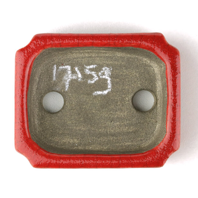Vaso rettangolare per bonsai rosso di Terahata Satomi Mazan - 70 x 57 x 20 mm