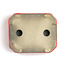 Pot à bonsaï rectangulaire rouge par Terahata Satomi Mazan - 70 x 57 x 20 mm