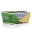 Pot à bonsaï rectangulaire multicolore par Terahata Satomi Mazan - 85 x 64 x 35 mm