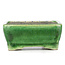 Rectangular green bonsai pot by Terahata Satomi Mazan - 87 x 65 x 38 mm