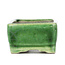 Maceta de bonsái verde rectangular de Terahata Satomi Mazan - 87 x 65 x 38 mm