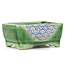 Pot à bonsaï vert rectangulaire par Terahata Satomi Mazan - 87 x 65 x 38 mm