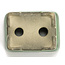 Pot à bonsaï vert rectangulaire par Terahata Satomi Mazan - 87 x 65 x 38 mm