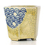 Maceta de bonsái beige hexagonal de Terahata Satomi Mazan - 73 x 65 x 66 mm