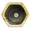 Maceta de bonsái beige hexagonal de Terahata Satomi Mazan - 73 x 65 x 66 mm
