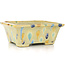Maceta de bonsái rectangular beige de Terahata Satomi Mazan - 157 x 140 x 65 mm