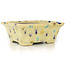 Maceta de bonsái rectangular beige de Terahata Satomi Mazan - 159 x 143 x 68 mm