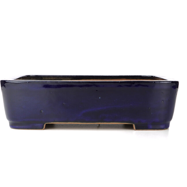 Pot à bonsaï rectangulaire bleu par Reiho - 355 x 262 x 95 mm