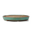 Oval green bonsai pot by Reiho - 542 x 345 x 40 mm