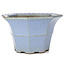 Hexagonal blue bonsai pot by Yamaaki - 240 x 227 x 143 mm