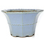 Hexagonal blue bonsai pot by Yamaaki - 240 x 227 x 143 mm