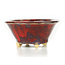 Vaso per bonsai rosso rotondo di Sharaku - 94 x 94 x 45 mm