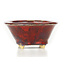 Round red bonsai pot by Sharaku - 94 x 94 x 45 mm