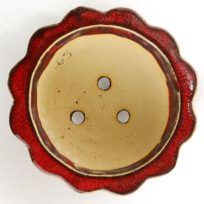 Maceta de bonsái redonda roja de Sharaku - 115 x 115 x 62 mm