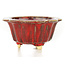 Round red bonsai pot by Sharaku - 115 x 115 x 62 mm